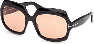 Tom Ford Ren Photochromatic Brown Square Ladies Sunglasses FT1155 05E 60