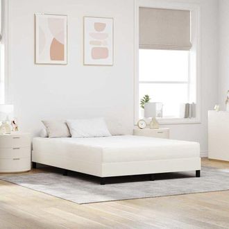 vidaXL Vidaxl - Colch&oacute;n De Cama Con Colch&oacute;n Crema 160 X 200 Cm Tela