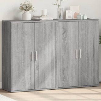Berkfield Home Sideboards 2 pcs Grey Sonoma 60x31x84 cm Engineered Wood | Size: 60 x 31 x 84 cm