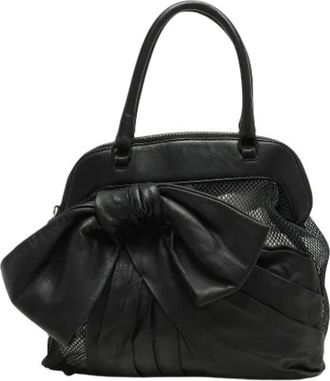 Valentino Pre-owned Handbags, female, Black, Size: ONE SIZE Pre-owned Leather Tote