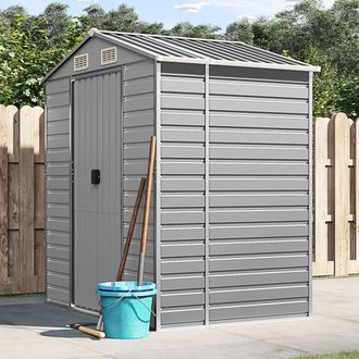 vidaXL Cobertizo De Jard&iacute;n Acero Galvanizado Gris Claro 191x130x198 Cm Vidaxl