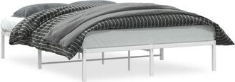 vidaXL Metal Bed Frame without Mattress White 160x200cm Vidaxl