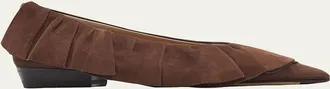 J.W.Anderson Suede Ruffle Ballerina Flats