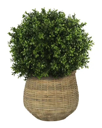 Creative Displays Inc. Uv-Rated Outdoor Boxwood Topiary With Bamboo Planter
