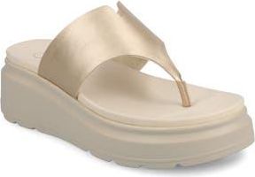 Journee Collection Carah Platform Wedge Sandal in Champagne at Nordstrom Rack, Size 8.5