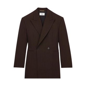 Saint Laurent Veste Tailleur Base - Jackets - Mujer - Marr&oacute;n - M