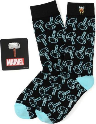 Cufflinks Inc. Thor Crew Socks & Lapel Pin Set in Multi at Nordstrom, Size 10-13