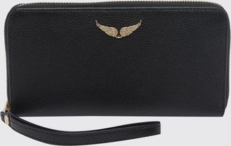 Zadig&Voltaire Grained Leather Continental Wallet with Wrist Strap