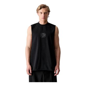 VETEMENTS Tops, Heren, Zwart, L, Katoen, Leren Kruis Top