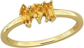 Rina Limor Silver 0.42 Ct. Tw. Citrine Three-Stone Ring