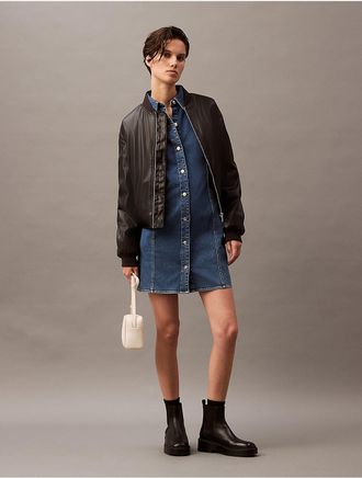 Calvin Klein Womens Sculpt Button-Down Shirt Dress - Blue - XS