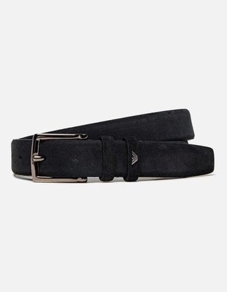 Emporio Armani Mens Suede Black Belt - Size: 85