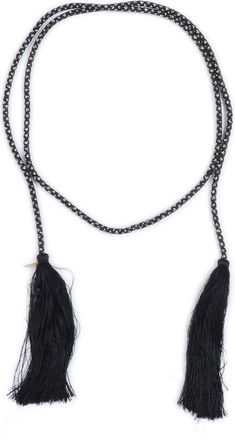 Forte_Forte Forte_Forte Lace Belt With Crystals And Tassels Insert