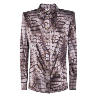 Elisabetta Franchi Dames, Blouses & Shirts, Bruin, Maat: L Viscose