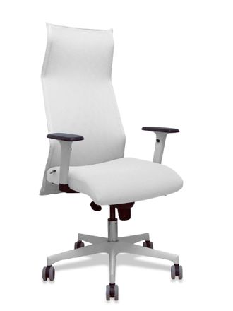 Piqueras y Crespo Sill&oacute;n Albacete Malla Blanco Bali Blanco Brazos Blancos Base Blanca Ruedas Parqu&eacute; 65mm
