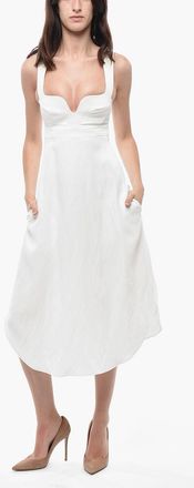 Stella McCartney Vestito Midi in Tinta Unita con Scollo Strutturato Stella McCartney