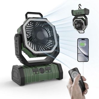 OEM Ventilador De Camping De 15 W Y 20 000 Mah, Ventilador De Exterior Con L&aacute;mpara, Recargable Por Tel&eacute;fono M&oacute;vil, 6 Pulgadas/cinco Aspas, Ventilador De C