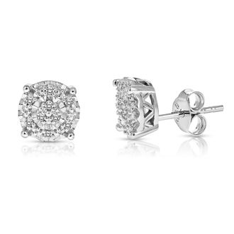 Vir Jewels 1/10 cttw Lab Grown Diamond Composite Earrings in Sterling Silver With Push Backs For Women
