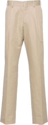 Brioni mid-rise tailored trousers - men - Cotton/Cotton/Linen/Flax - 52 - Neutrals