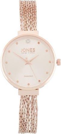 Jones New York Diamond Quartz Mesh Bracelet Watch, 36mm in White/Rose Gold at Nordstrom Rack