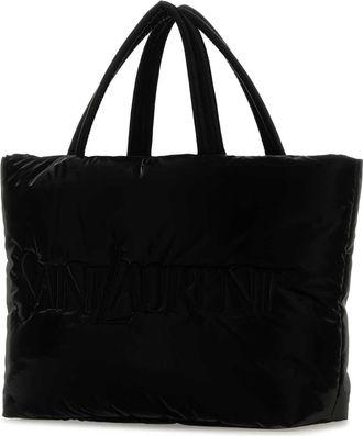 Saint Laurent Mens Quilted Nylon Tote Black