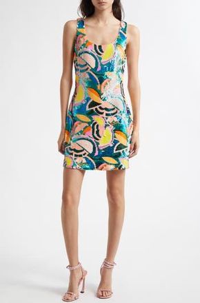 Ramy Brook Miller Tropical Sequin Minidress in Royale Blue Sequin at Nordstrom Rack, Size 00