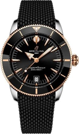 Breitling Superocean Heritage B31 Automatic 42 Black Dial 18k Rose Gold Rubber Strap Mens Watch UB3111241B1S1