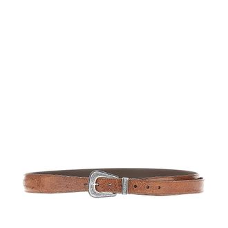 Brunello Cucinelli Engraved buckle leather belt Man 95
