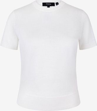 Theory Kurz&auml;rmeliges T-Shirt aus Wolle Regal