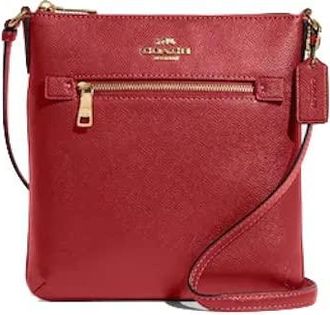 Coach Womens Mini Rowan File Shoulder Crossbody Bag, Gold/1941 Red