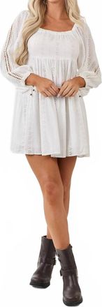 Angie Malani Eyelet Mini Dress In White