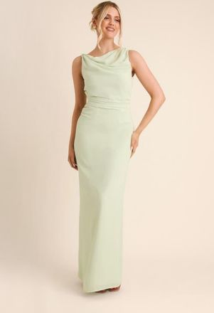 Six Stories Twist Asym Chiffon Bridesmaid Dress in Mint Green at Nordstrom, Size 14