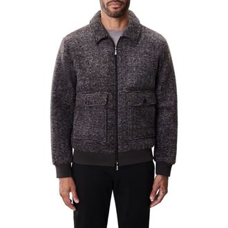 Robert Barakett Crue Tweed Bomber Jacket in Dark Brown at Nordstrom Rack, Size X-Large