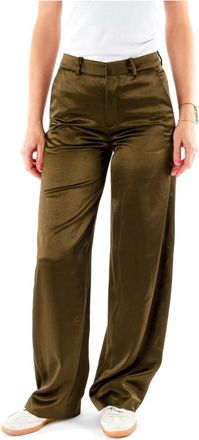 Drykorn Wijde Pijpen Broek - Dames - Wijde Broeken - Groen - W26 L34 - Broeken