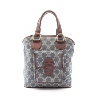Celine Blue Brown Denim Leather Handbag Tote Bag (Pre-Owned)