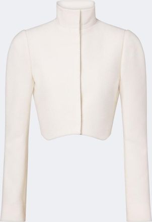 Alaia Ala&iuml;a Cropped wool cr&ecirc;pe jacket