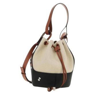 Loewe Pre-owned Canvas Shoulder Bag - unisex - Loewe Pre-owned - Vintage Bucket Bags - Beige - ONE SIZE - Pre-owned