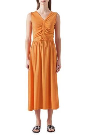 L.k. Bennett Claud Jersey Midi Dress in Burnt Orange at Nordstrom Rack, Size 14 Us / 18 Uk