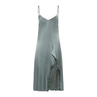 Acne Studios Midi Dresses, female, Green, Size: S Lace-Trimmed Slip Dress