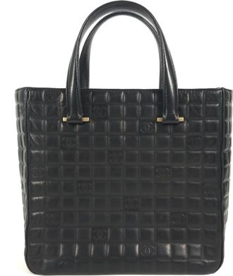 Chanel Black Leather Handbag Tote Bag (Pre-Owned)