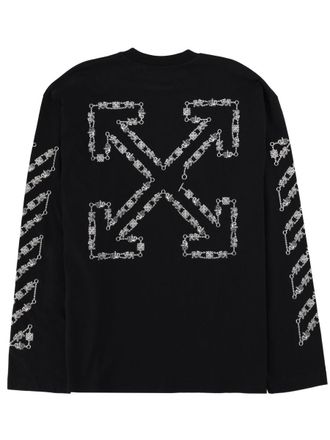 Off-white Logo-Embroidered Cotton T-Shirt - Black