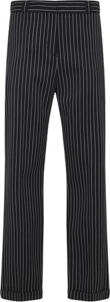 Tom Ford Black Stripes Flat Front Pants
