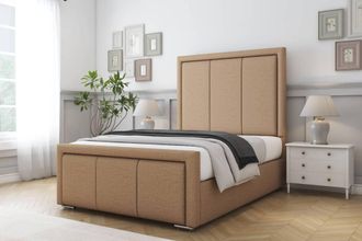 Comfort Beds Savoy Dumfries Bed Frame - 50 Upholstered Headboard in Light Brown | Size: Single