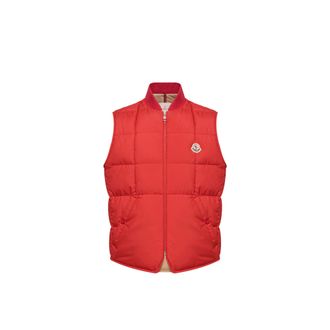 Moncler Moncler Elberton Square-quilted Down Vest, Men, Red, Size: 1