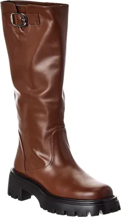 Stuart Weitzman Emerson Buckle Leather Knee-Boot