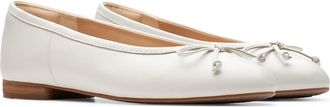 Clarks Fawna Lily Ballet Flat in White Leather at Nordstrom Rack, Size 6