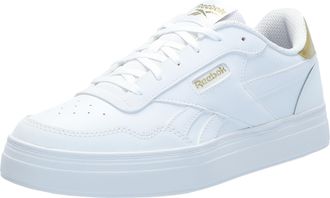 Reebok Womens Court Advance Bold Sneaker, White/White/Gold, 7.5 UK