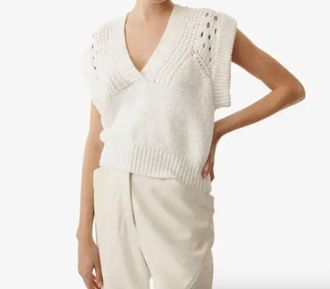 Iro Nerea V-Neck Sleeveless Sweater In White