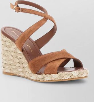 Stuart Weitzman alyssa espadrille wedge open toe ankle strap
