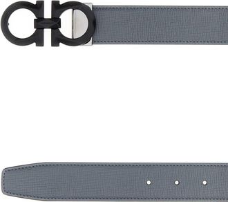 Ferragamo Mens Adjus Belt Gray Calf